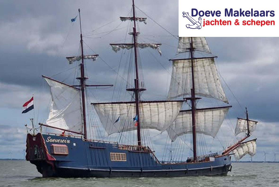 3 mast Charterschip / Evenementenboot44 nachtgasten, 150 daggasten